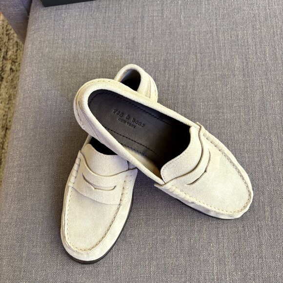 Women's Rag & Bone Carter Loafer Size 37/7 Light Sand Suede NWT fits like 7.5 - Picture 11 of 13